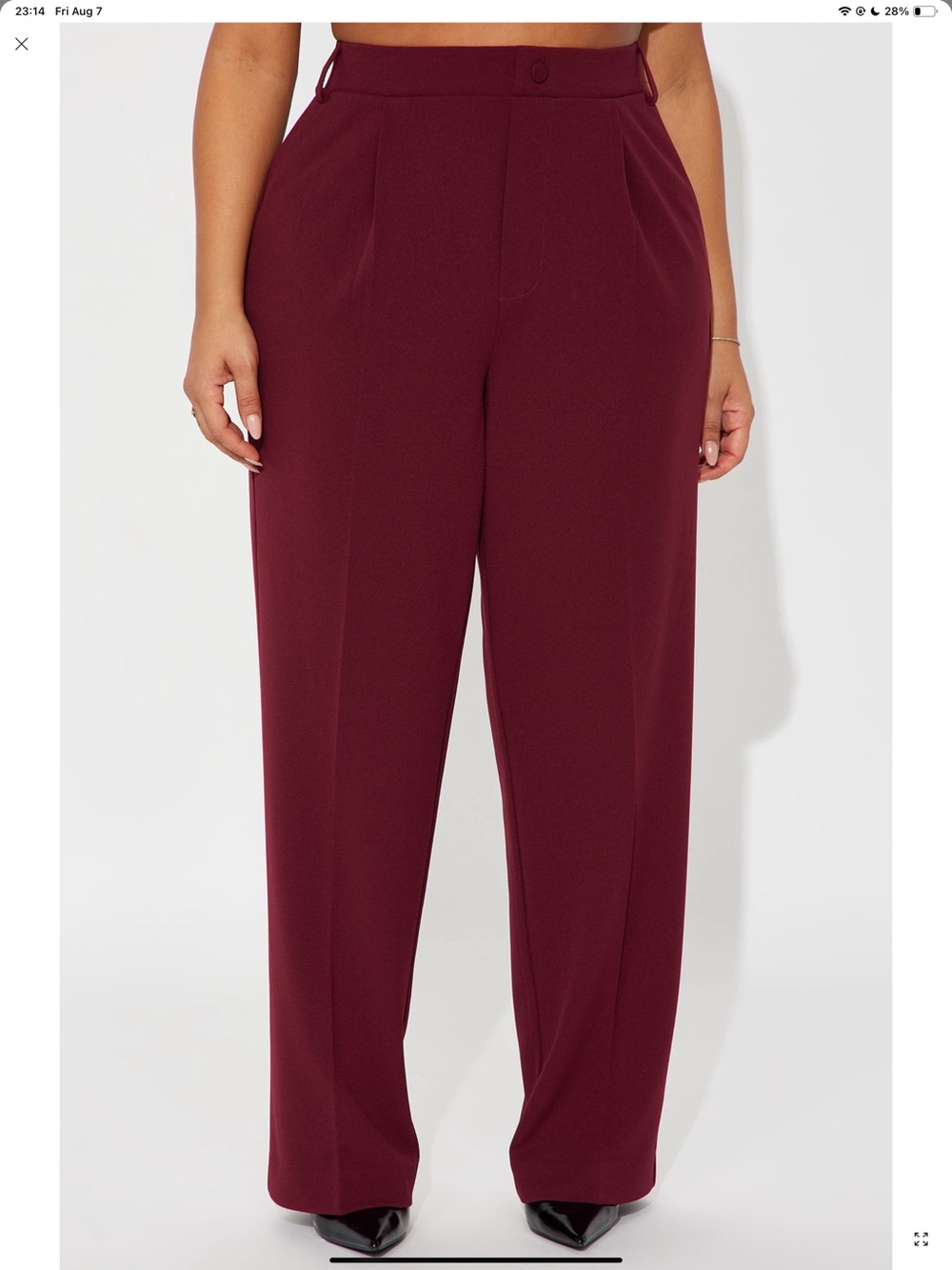 Fashion Nova - Mission Accomplished Trouser - Burgundy